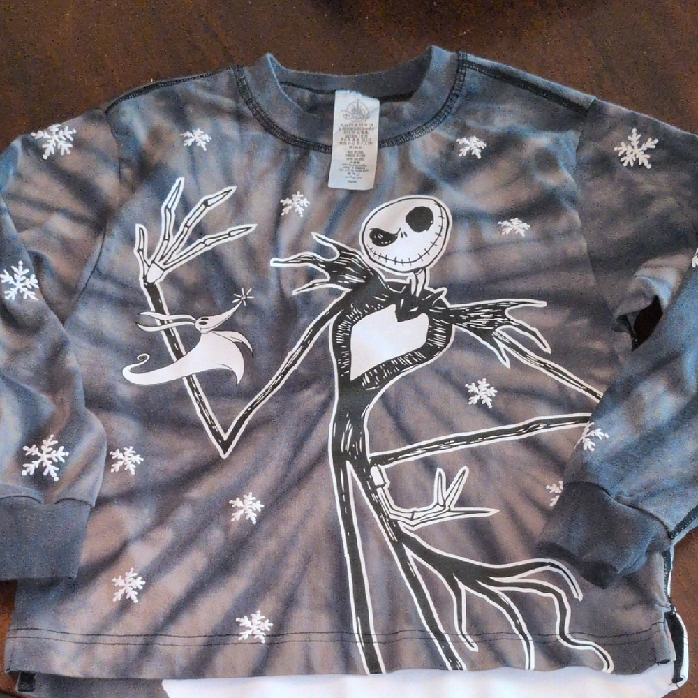 GUC The Nightmare before Xmas B/W Graphic Long Sleeve Shirt SZ 7/8